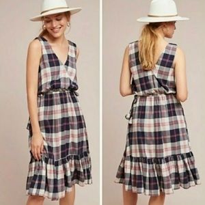 Isabella Sindair plaid midi dress v neck size L
